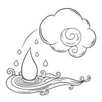 Flat Abstract Water Droplets with Floating Mist and Copy Space concept as Water droplets float in mid air surrounded by a swirling mist creating an abstract nature timelapse The l Cleans vector
