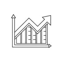 Flat Arrow icon pointing upwards suspended above a chart concept as An upward pointing arrow icon seemingly floating above a chart isolated on a white background The visual signif Cleans Set 2 vector