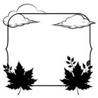 Flat Autumn Leaves and Mist Border Frame with Copy Space concept as A border frame with autumn leaves and mist on opposite sides offering generous copy space in the center Autumns Cleans Set 2 vector