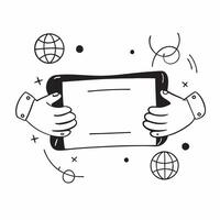 Flat Border frame with handshake and globe for Partnership and copy space concept as A border frame featuring a handshake and globe representing Partnership The design elements fr Cleans vector