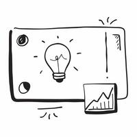 Flat Border frame with light bulb and graph for Vision concept as A border frame design featuring a light bulb and a rising graph symbolizing business vision The layout includes a Cleans vector