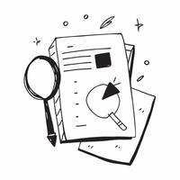Flat Border frame with magnifying glass and document for Review and copy space concept as A border frame designed with a magnifying glass and document representing Review The elem Cleans vector