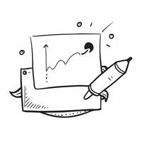 Flat Border frame with rocket and graph for Growth concept as A border frame featuring a rocket and a rising graph symbolizing business growth The design offers ample copy space i Cleans vector