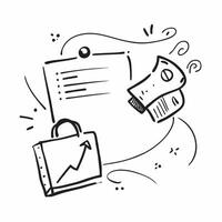 Flat Briefcase and chart border frame with Performance Metrics text and copy space concept as A sleek border frame featuring a briefcase and chart at opposite corners with the text Cleans vector