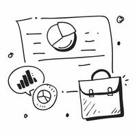 Flat Briefcase and pie chart border frame with Market Segmentation text and copy space concept as A sleek border frame featuring a briefcase and pie chart at opposite corners with Cleans vector
