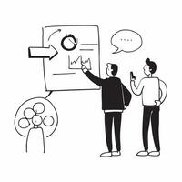 Flat Candid shot of a COO discussing operational changes with the team concept as A candid shot of a COO discussing operational changes with the team capturing the engaged and coll Cleans vector
