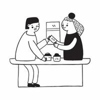 Flat Couple enjoying coffee together at a rustic kitchen table concept as A candid shot of a couple enjoying coffee together at a rustic kitchen table The camera captures the warm Cleans vector