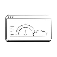 Flat Dashboard icon with floating widgets concept as A dashboard icon with widgets floating slightly above the main interface isolated on a white background The scene represents r Cleans vector