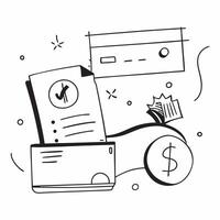 Flat Credit card and dollar sign border frame with Financial Strategy text and copy space concept as A sleek border frame featuring a credit card and dollar sign at opposite corner Cleans vector