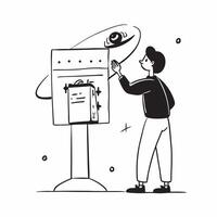 Flat Developer candidly testing code on a futuristic device concept as A candid photo of a developer testing code on a sleek futuristic device in a tech hub The developer is deepl Cleans vector