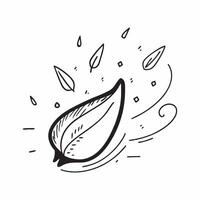 Flat Falling Cherry Blossom and Breeze Symbol with Spring Breeze Text concept as A cherry blossom petal and breeze symbol floating together with Spring Breeze text subtly included Cleans Set 3 vector