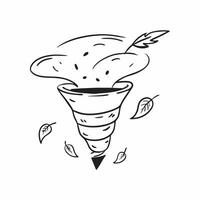 Flat Falling Leaf and Wind Swirl with Autumn Breeze Text concept as A falling leaf and wind swirl floating together with Autumn Breeze text subtly included at the bottom The eleme Cleans Set 3 vector