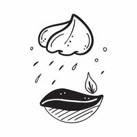 Flat Falling Raindrop and Leaf with Rainy Day Text concept as A raindrop and leaf floating together as if falling with Rainy Day text subtly included at the bottom The elements ar Cleans Set 3 vector