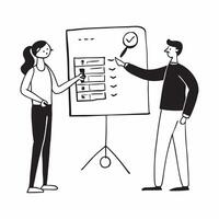 Flat Financial officer explaining tax strategies on a whiteboard concept as A candid shot capturing a financial officer standing and explaining tax strategies on a whiteboard durin Cleans vector