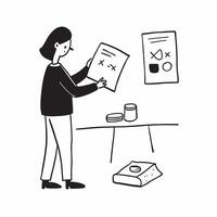 Flat Financial officer preparing for a presentation in a conference room concept as A candid shot capturing a financial officer preparing for a presentation in a conference room T Cleans vector