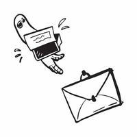 Flat Floating briefcase and envelope with Marketing Campaign text concept as A dynamic illustration of a floating briefcase and envelope with the text Marketing Campaign Th Cleans vector