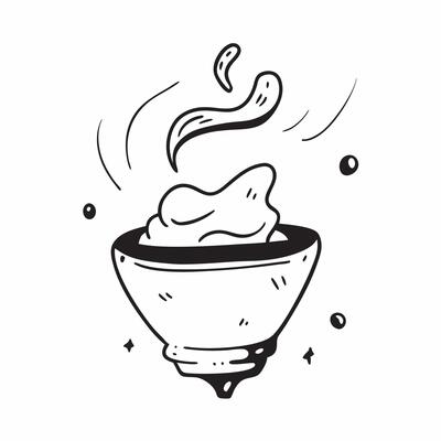 Flat Floating chocolate cup with cocoa powder forming a rich swirl with Decadent Delight text concept as A rich design featuring a floating chocolate cup with cocoa powder c Cleans