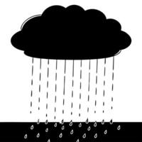 Flat Floating Cloud with Abstract Rain Droplets and Copy Space concept as A cloud floats gently in mid air with abstract rain droplets falling around it representing the calm rhyth Cleans vector