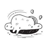 Flat Floating Cloud with Abstract Rain Droplets and Copy Space concept as A cloud floats gently in mid air with abstract rain droplets falling around it representing the calm rhyth Cleans Set 3 vector