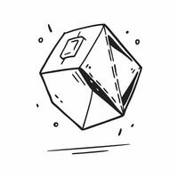 Flat Floating data cube with light effects on an isolated white background concept as A glowing data cube floating mid air with light effects illuminating its edges all isolated on Cleans vector