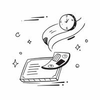 Flat Floating dollar bill and clock with Time is Money text concept as A sleek illustration featuring a floating dollar bill and clock with the text Time is Money The desig Cleans vector