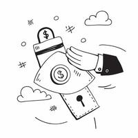 Flat Floating dollar bill and padlock with Financial Trust text concept as A sleek illustration featuring a floating dollar bill and padlock with the text Financial Trust T Cleans vector