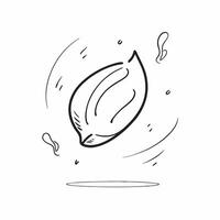 Flat Floating Flower Petal with Abstract Breeze Effect and Copy Space concept as A flower petal floats gently in mid air with an abstract breeze swirling around it symbolizing the Cleans Set 3 vector