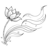 Flat Floating Flower Petal with Abstract Breeze Effect and Copy Space concept as A flower petal floats gently in mid air with an abstract breeze swirling around it symbolizing the Cleans vector