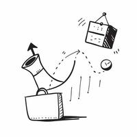 Flat Floating graph and briefcase with the word Metrics concept as A design featuring a graph and a briefcase defying gravity with the word Metrics prominently displayed Th Cleans vector