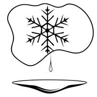 Flat Floating Frost Crystal with Abstract Chill Effect and Copy Space concept as A frost crystal floats in mid air with an abstract chill effect spreading out from it symbolizing t Cleans Set 2 vector