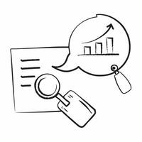 Flat Floating graph and magnifying glass with Market Analysis text concept as A dynamic design featuring a floating graph and magnifying glass with the text Market Analysis Cleans vector