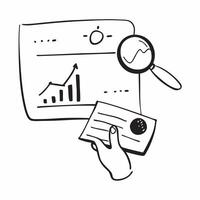 Flat Floating graph and magnifying glass with Market Analysis text concept as A dynamic design featuring a floating graph and magnifying glass with the text Market Analysis Cleans Set 2 vector
