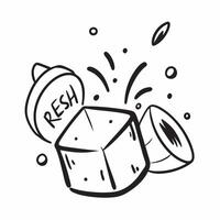 Flat Floating ice cubes and lime slices forming a cool splash with Refresh text concept as A crisp design of floating ice cubes and lime slices creating a cool splash with t Cleans vector