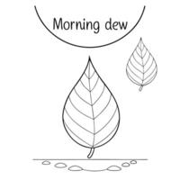Flat Floating Leaf and Water Droplet with Morning Dew Text concept as A leaf and water droplet appearing to float in mid air with Morning Dew text subtly included at the bottom Th Cleans vector