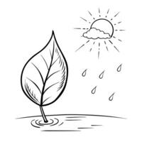 Flat Floating Leaf and Water Droplet with Morning Dew Text concept as A leaf and water droplet appearing to float in mid air with Morning Dew text subtly included at the bottom Th Cleans Set 2 vector