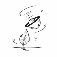 Flat Floating Leaf with Abstract Ripple Effect and Copy Space concept as A single leaf slowly rotating in mid air with an abstract ripple effect emanating around it representing a Cleans Set 3 vector