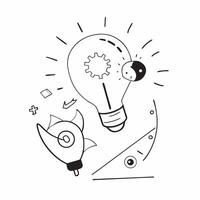 Flat Floating light bulb and gears with Creative Process text concept as A sleek design showcasing a floating light bulb and gears with the words Creative Process The desig Cleans vector