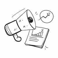 Flat Floating megaphone and chart with Marketing Trends text concept as A dynamic illustration of a floating megaphone and chart with the text Marketing Trends The design i Cleans vector
