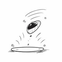 Flat Floating Pebble with Abstract Light Ripple and Copy Space concept as A smooth pebble floats in mid air with abstract light ripples emanating from it symbolizing the calming ef Cleans Set 3 vector