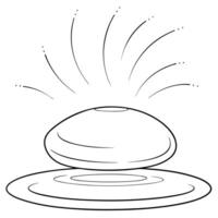 Flat Floating Pebble with Abstract Light Ripple and Copy Space concept as A smooth pebble floats in mid air with abstract light ripples emanating from it symbolizing the calming ef Cleans vector