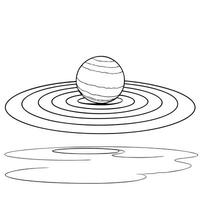 Flat Floating Pebble with Abstract Ripple Effect and Copy Space concept as A smooth pebble floats in mid air with concentric ripples emanating from it representing the serenity of Cleans vector