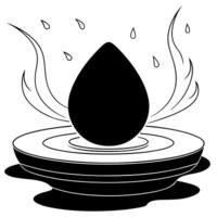 Flat Floating Pebble with Abstract Water Droplets and Copy Space concept as A pebble floats in mid air surrounded by abstract water droplets symbolizing the serenity of a nature ti Cleans Set 2 vector
