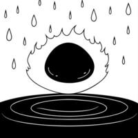 Flat Floating Pebble with Abstract Water Droplets and Copy Space concept as A pebble floats in mid air surrounded by abstract water droplets symbolizing the serenity of a nature ti Cleans vector