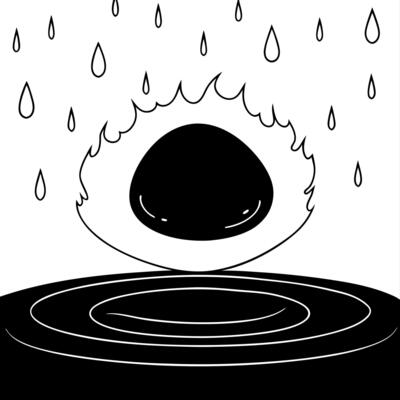 Flat Floating Pebble with Abstract Water Droplets and Copy Space concept as A pebble floats in mid air surrounded by abstract water droplets symbolizing the serenity of a nature ti Cleans