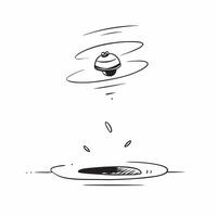 Flat Floating Pebble with Abstract Ripple Effect and Copy Space concept as A smooth pebble floats in mid air with concentric ripples emanating from it representing the serenity of Cleans Set 3 vector