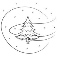 Flat Floating Pine Needle with Abstract Snowfall and Copy Space concept as A pine needle floats gently in mid air with abstract snowfall swirling around it symbolizing the calm of Cleans vector