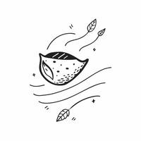 Flat Floating Seed and Wind Symbol with Natures Flight Text concept as A seed and wind symbol floating together in mid air with Natures Flight text subtly included at the bottom T Cleans Set 3 vector