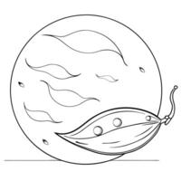 Flat Floating Seed Pod with Abstract Wind Flow and Copy Space concept as A seed pod floats gently in mid air with an abstract wind flow swirling around it symbolizing the cycle of Cleans vector