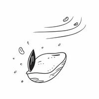 Flat Floating Seed Pod with Abstract Wind Flow and Copy Space concept as A seed pod floats gently in mid air with an abstract wind flow swirling around it symbolizing the cycle of Cleans Set 3 vector