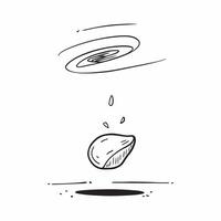 Flat Floating Seed with Abstract Wind Swirl and Copy Space concept as A seed floats in mid air with an abstract wind swirl gently moving around it symbolizing the beginning of a na Cleans Set 3 vector